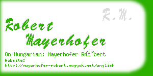 robert mayerhofer business card